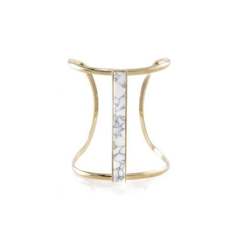 XL-Bar Gold & Marble Cuff