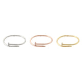 XL Screw-Split Crystal Rose Gold Bangle - Wanderlust + Co