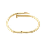 XL Screw-Split Crystal Gold Bangle - Wanderlust + Co