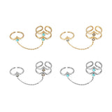 Zeta Silver & Slate Chain Rings