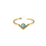 Zeta Gold & Turquoise Ring - Wanderlust + Co