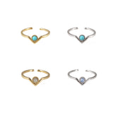 Zeta Gold & Turquoise Ring - Wanderlust + Co